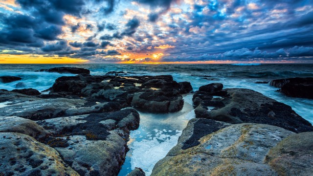 Stormy Clouds Rocky coast