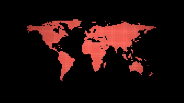 World map Black background