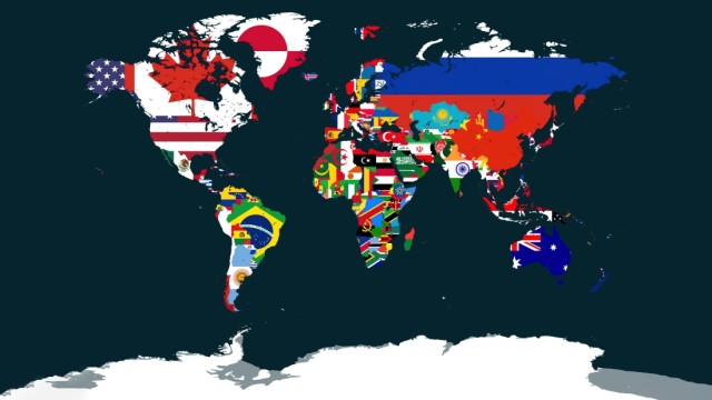World Map with flags