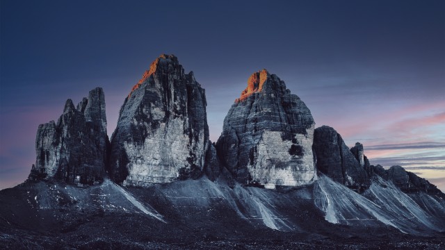 Three peaks of Lavaredo Dolomite mountains