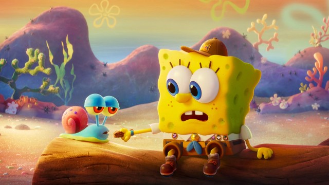 SpongeBob and Gary the Snail in The SpongeBob Movie