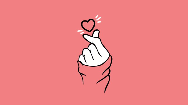 Finger heart Pastel pink