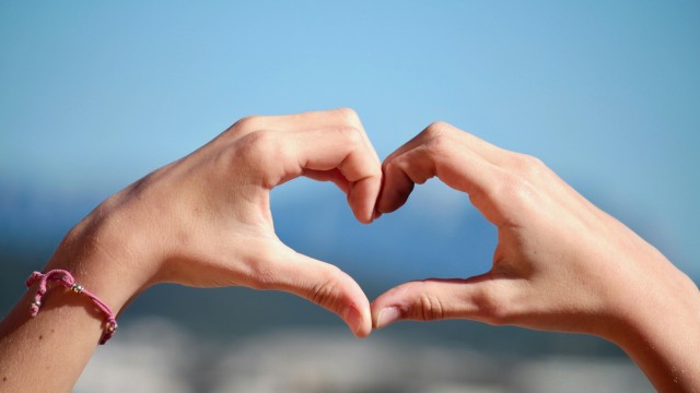 Hands together Heart shape