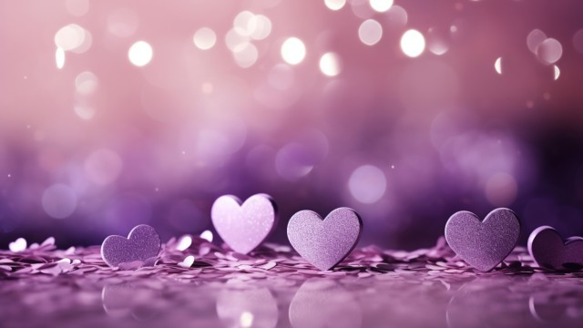 Purple hearts Glitter background