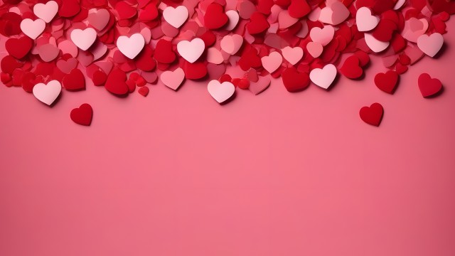Red hearts Pastel background