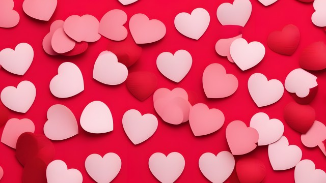 Red hearts Red background