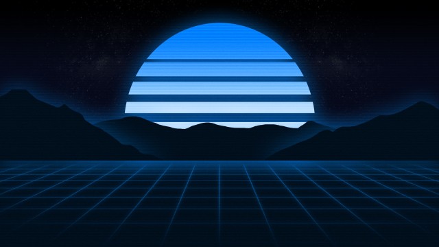 Blue aesthetic RetroWave art