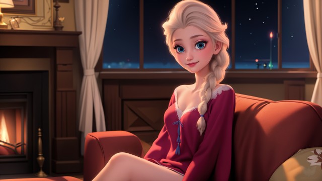 Cute Disney Princess Elsa AI art