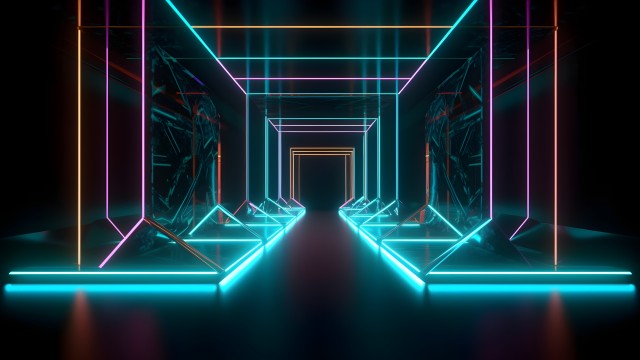Neon lines Modern interior