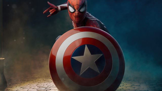 Spider-Man Captain America's shield