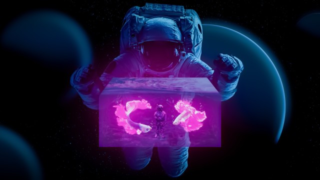 Astronaut Water cube