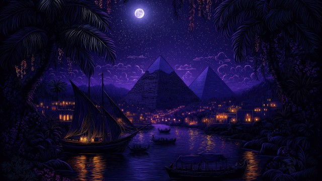 Egyptian Pyramids Purple aesthetic