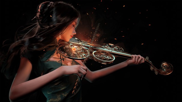 Fantasy girl Playing violin
