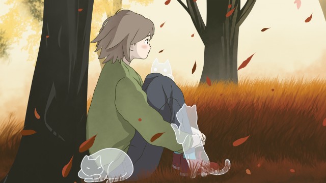 Lofi girl Autumn background