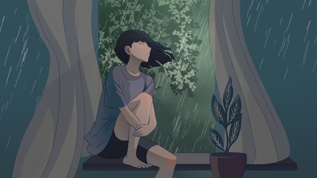 Lofi girl Raining