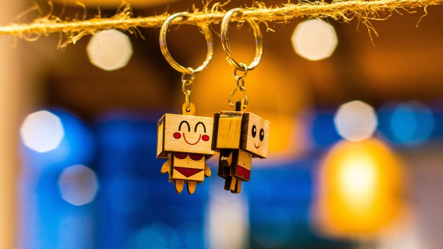 Box Man couple key chain Hanging