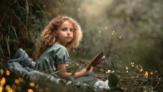Cute Girl Reading book