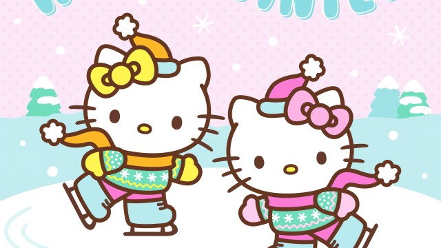 Hello winter Hello Kitty background