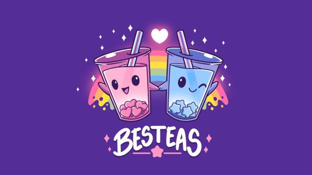 Kawaii bubble tea Love hearts