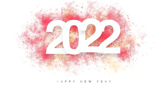 2022 New Year White background