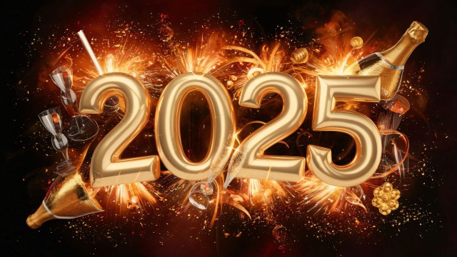 2025 New Year Golden text