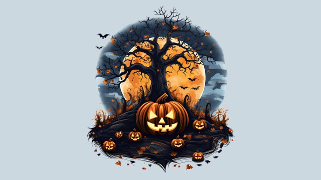 Halloween pumpkins AI art