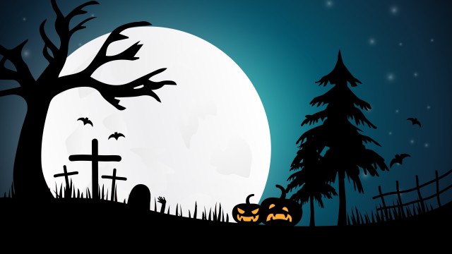 Halloween pumpkins Moon