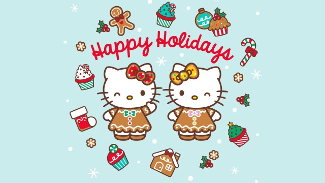 Happy holidays Cute hello kitties
