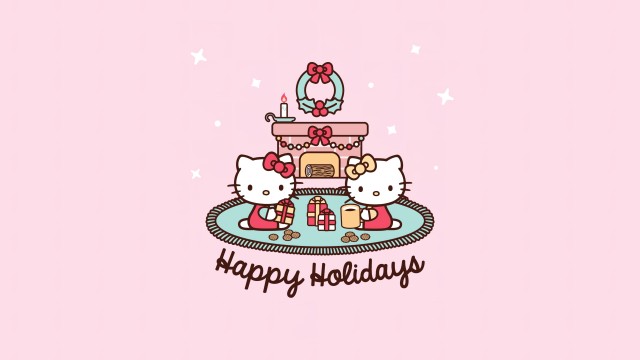 Happy holidays Hello Kitty background