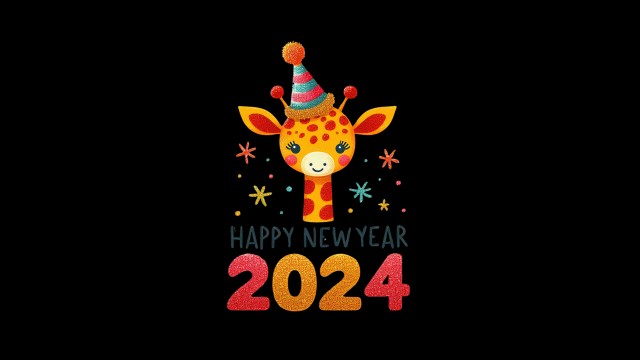 Happy New Year 2024 Giraffe