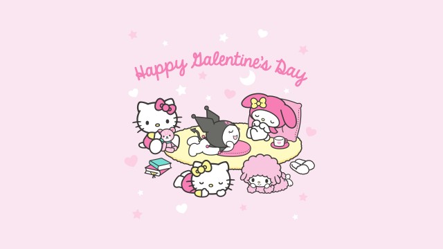 Happy Valentine's Day Hello kitties