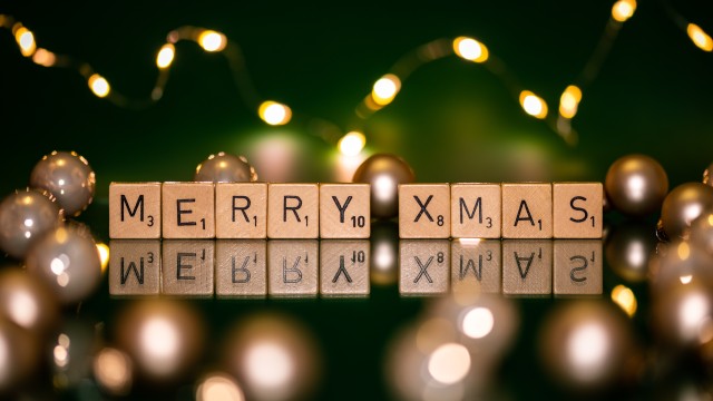 Merry Xmas Scrabble letters